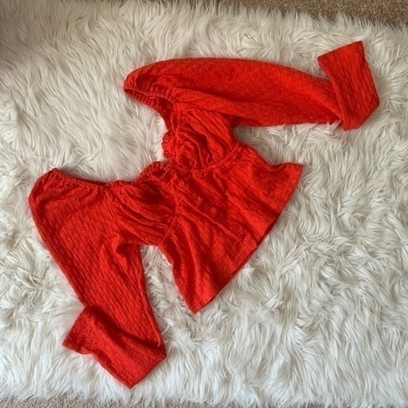 Free People Ladybug Orange Red Crop Top Medium - Picture 4 of 11